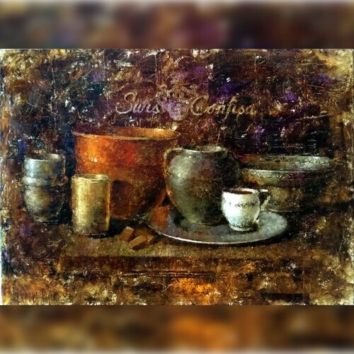 A Cup of Chocolate de Helen Illichova, Pintura a la venta en Singulart