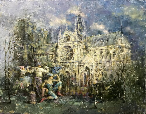 The Comedians’ Shelter by Helen Illichova, Painting for Sale on Singulart