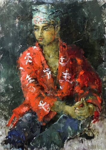 Tibetan Hieroglyphs di Helen Illichova, Pittura in vendita su Singulart