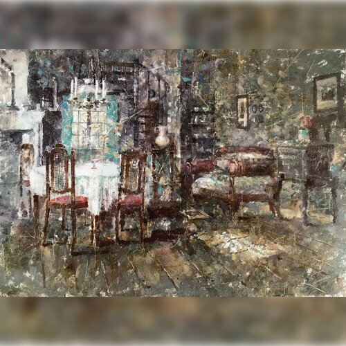 Living Room Without Guests von Helen Illichova, Malerei kaufen auf Singulart