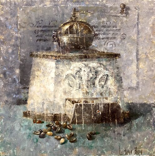 House Coffee Grinder van Helen Illichova, Schilderij te koop op Singulart