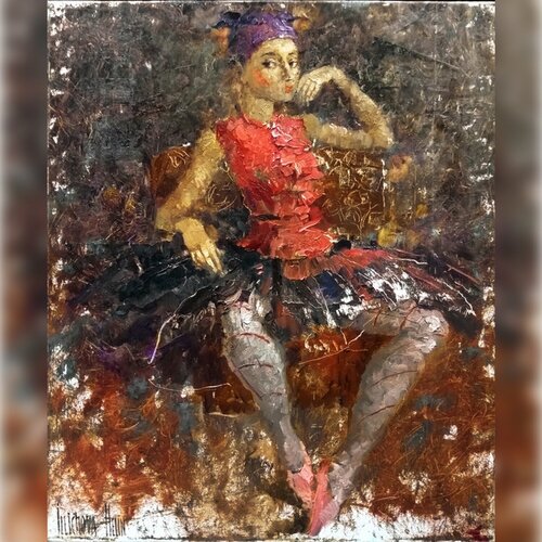 Clowness in Pink by Helen Illichova, Painting for Sale on Singulart