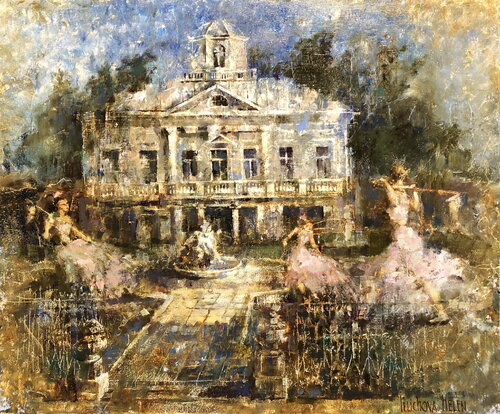 Marble Courtyard par Helen Illichova, Peinture en vente sur Singulart