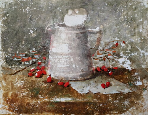 First Snowfall di Helen Illichova, Pittura in vendita su Singulart
