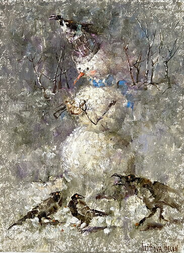 Hungry Crows van Helen Illichova, Schilderij te koop op Singulart