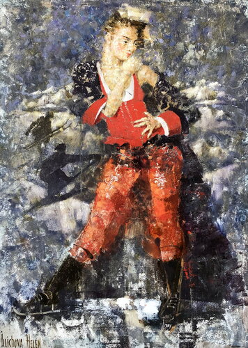 Winter Fashionista van Helen Illichova, Schilderij te koop op Singulart