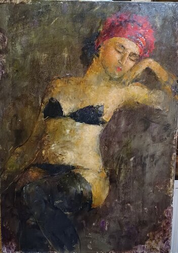 Blue Stockings di Helen Illichova, Pittura in vendita su Singulart