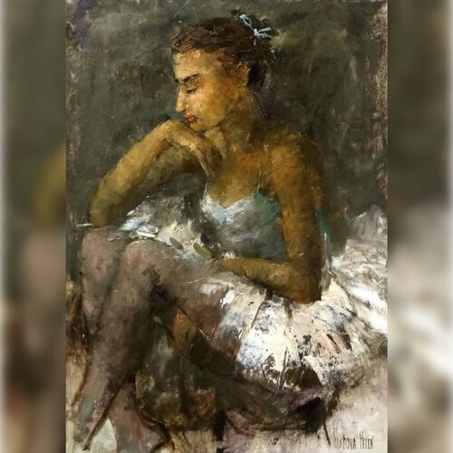 Little Blue Bow von Helen Illichova, Malerei kaufen auf Singulart