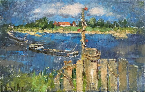 Chasing the Leader van Helen Illichova, Schilderij te koop op Singulart