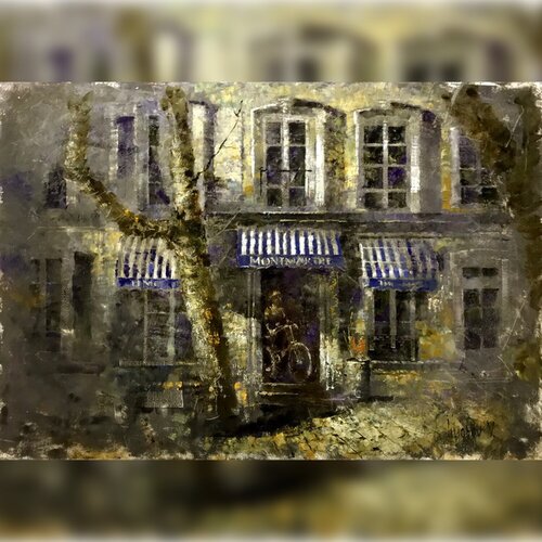 Going for a Walk (French Street) di Helen Illichova, Pittura in vendita su Singulart