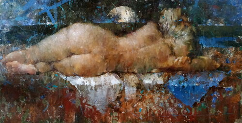 Half of the Moon par Helen Illichova, Peinture en vente sur Singulart
