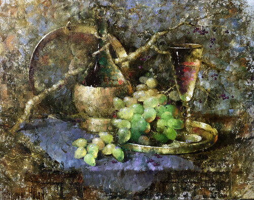 Young Burgundy van Helen Illichova, Schilderij te koop op Singulart