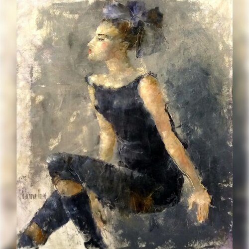 Woman with a Narrow Face by Helen Illichova, Painting for Sale on Singulart