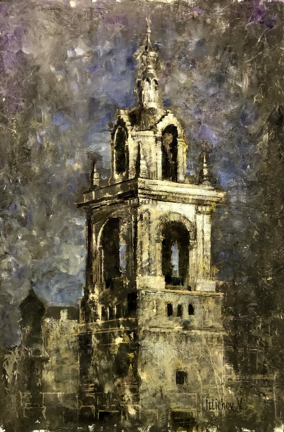 The Church on Varvarka Street Helen Illichova Dipinto originale in vendita