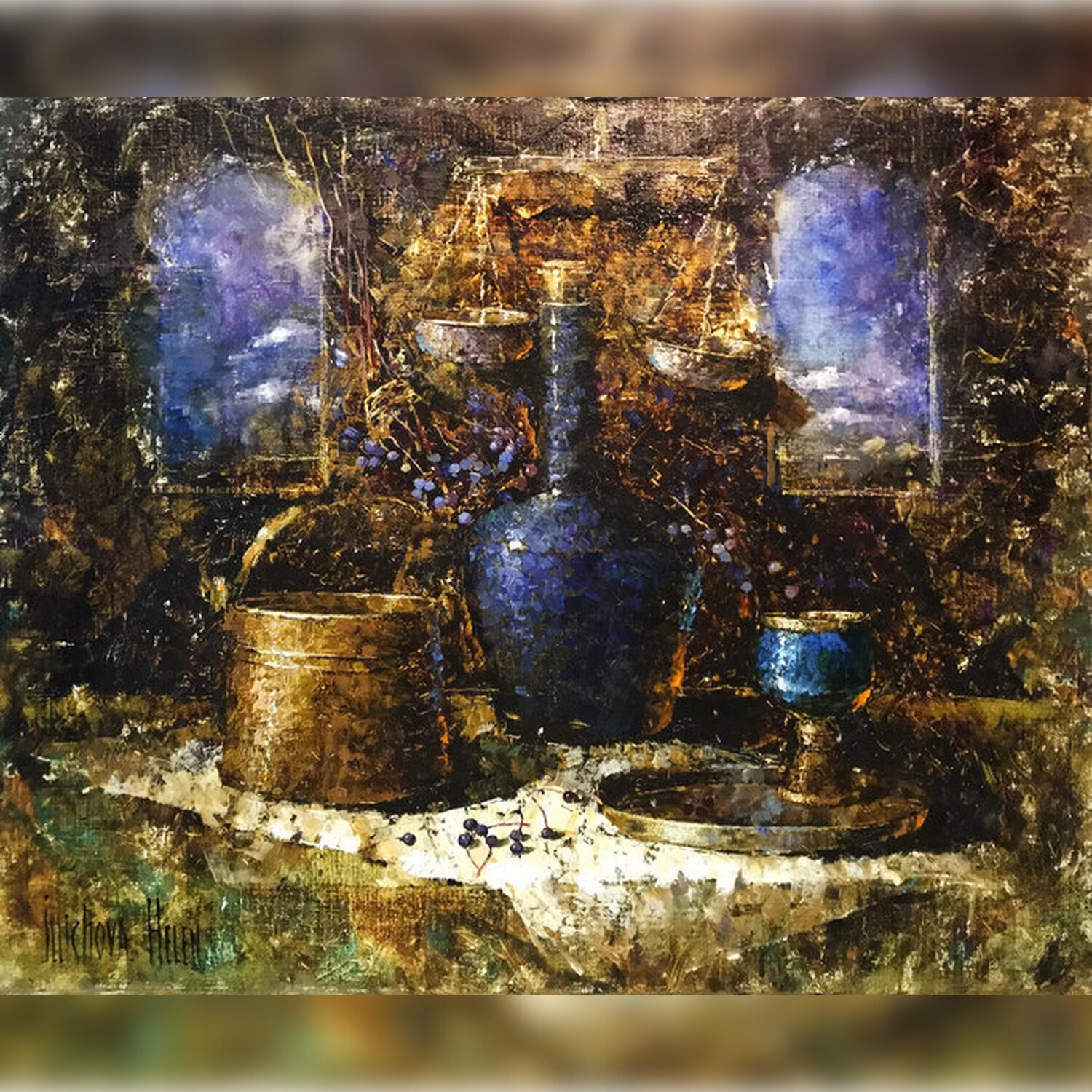 Planet Earth, 15th Century Helen Illichova Original painting for sale