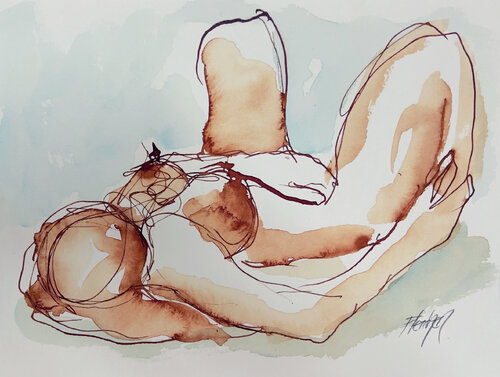 Laying here thinking of you van Stewart Fletcher, Werk op papier te koop op Singulart