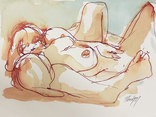 I love it when you wake me up with your fingers van Stewart Fletcher, Werk op papier te koop op Singulart
