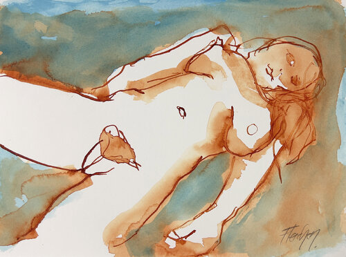 I love watching you walk towards me on the bed van Stewart Fletcher, Werk op papier te koop op Singulart