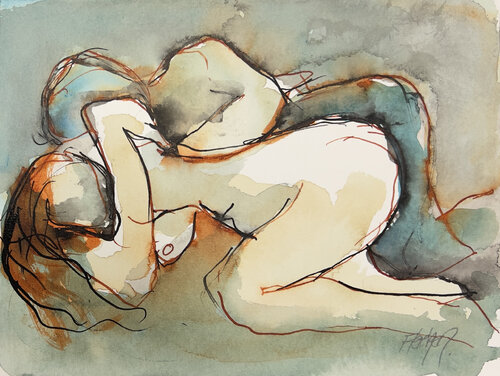 Feel your touch on my skin by Stewart Fletcher, Work on Paper for Sale on Singulart