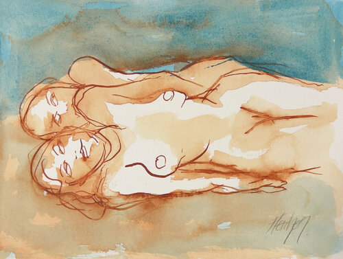 Feeling your warmth at night comforts me par Stewart Fletcher, Œuvre sur papier en vente sur Singulart