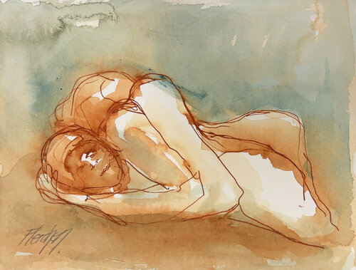 Falling asleep in each others arms par Stewart Fletcher, Œuvre sur papier en vente sur Singulart