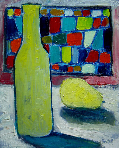 Bottle and Pear von Stewart Fletcher, Malerei kaufen auf Singulart