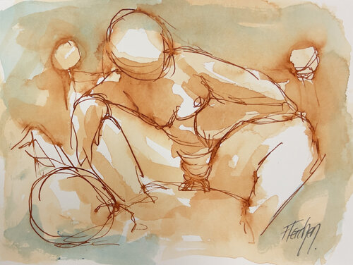 Woman on top van Stewart Fletcher, Werk op papier te koop op Singulart