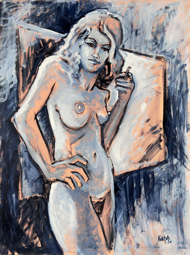 Standing Blue Model von Stewart Fletcher, Malerei kaufen auf Singulart