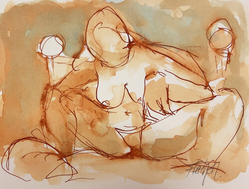 A long ride in the dark van Stewart Fletcher, Werk op papier te koop op Singulart