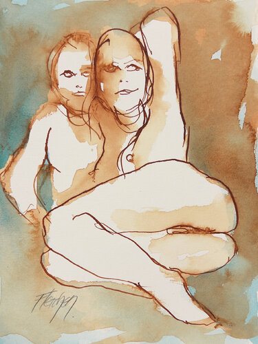 Drawing you in the studior by Stewart Fletcher, Work on Paper for Sale on Singulart