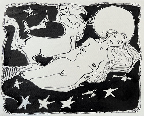 Sleeping Woman with Centaur by Stewart Fletcher, Drawing for Sale on Singulart