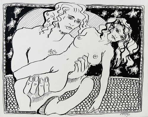 Centaur Abducting a Lapith Woman by Stewart Fletcher, Drawing for Sale on Singulart