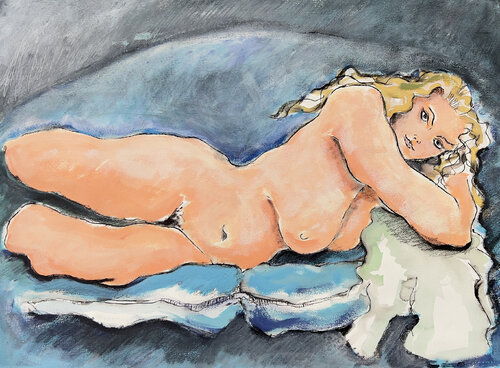 Model with Blond Hair by Stewart Fletcher, Work on Paper for Sale on Singulart