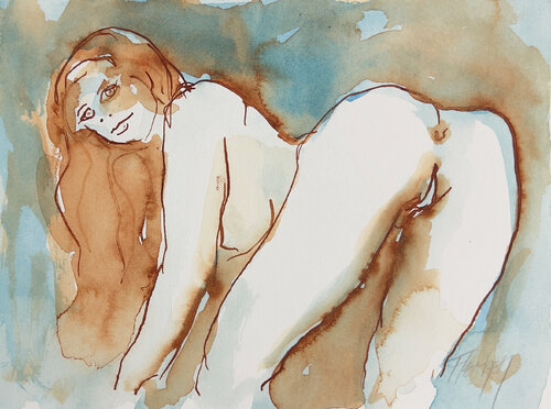 I smile when I catch you looking at me van Stewart Fletcher, Werk op papier te koop op Singulart