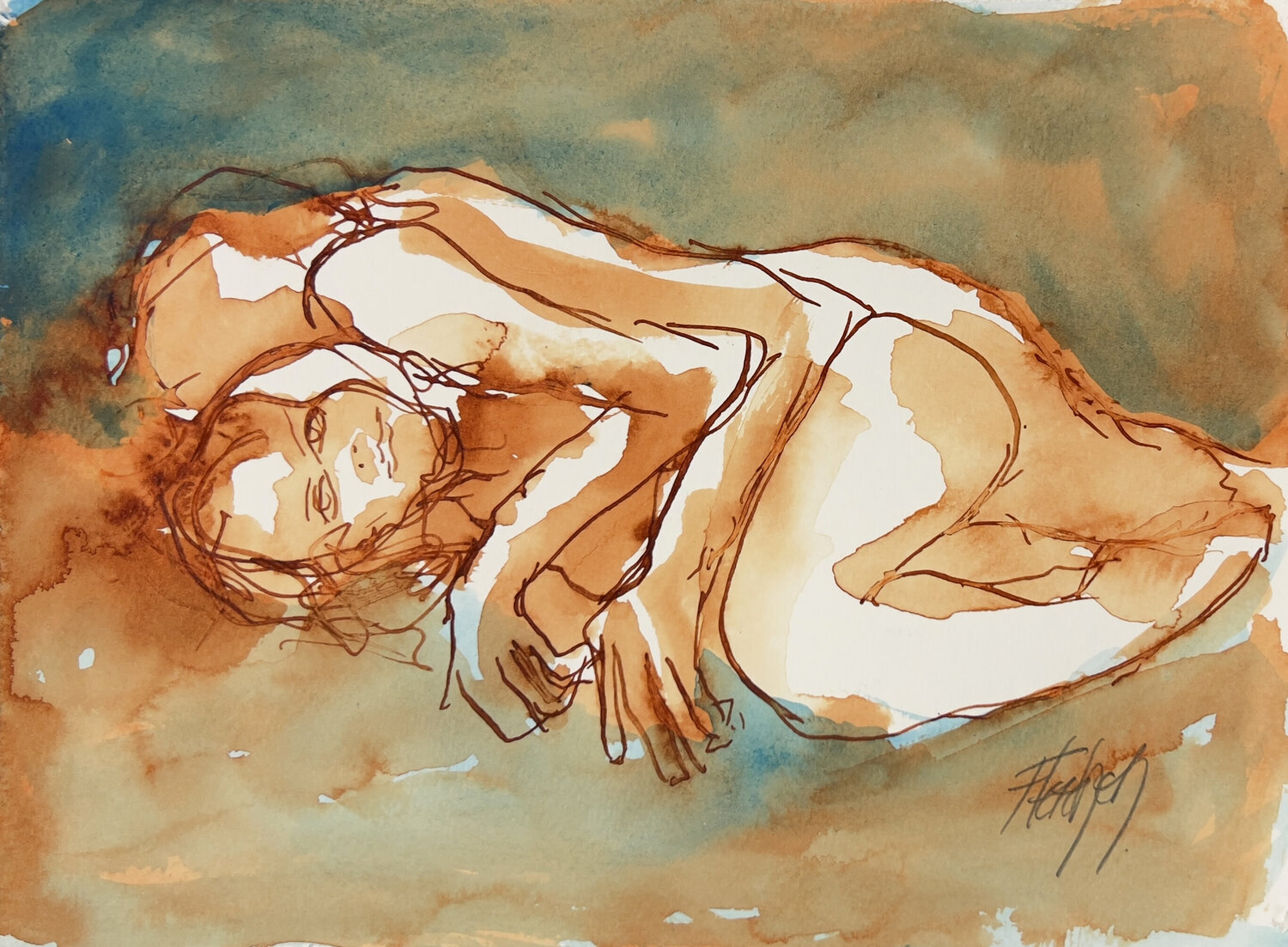 I feel so safe in your arms Stewart Fletcher Werk auf Papier zu verkaufen