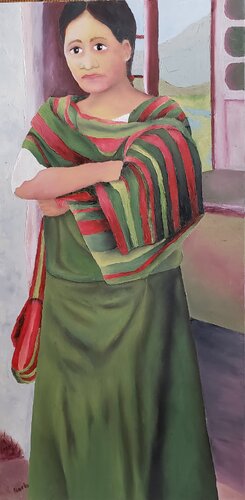 Waiting on a Bus by Barbara Bugg, 油畫 for Sale on Singulart