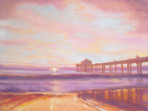 Stroll on the Pier von Peggy Christiansen, Malerei kaufen auf Singulart