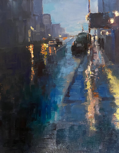 San Francisco Rain van Peggy Christiansen, Schilderij te koop op Singulart
