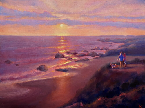 Cambria Sunset di Peggy Christiansen, Pittura in vendita su Singulart
