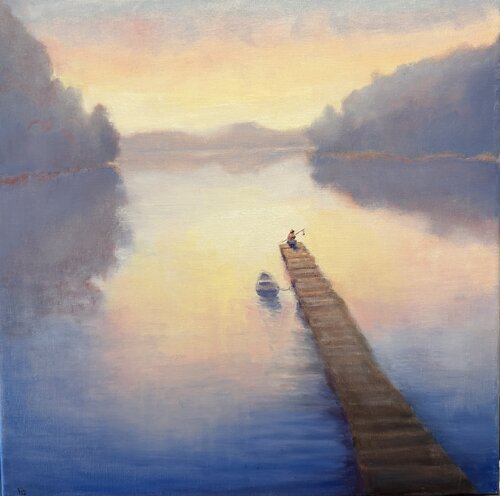 First Light, First Cast by Peggy Christiansen, Painting for Sale on Singulart