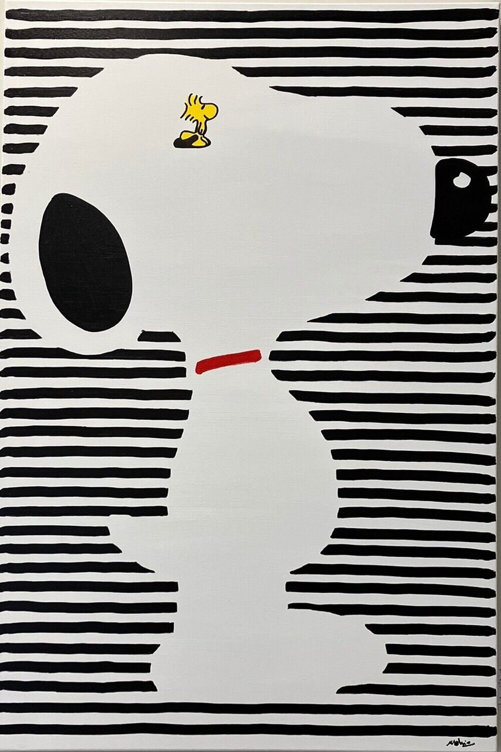 Stripes Snoop and Wood Melkio Pintura original en venta
