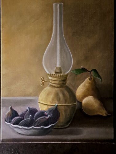 Lume ad olio con fichi neri van Guido Caruso, Schilderij te koop op Singulart
