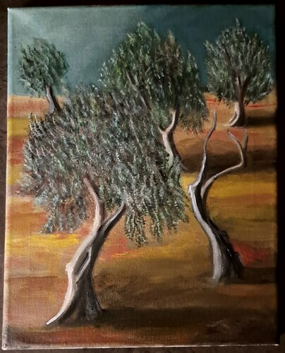Ulivi al tramonto by Guido Caruso, Painting for Sale on Singulart