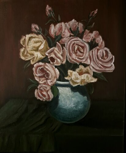Vaso con rose von Guido Caruso, Malerei kaufen auf Singulart