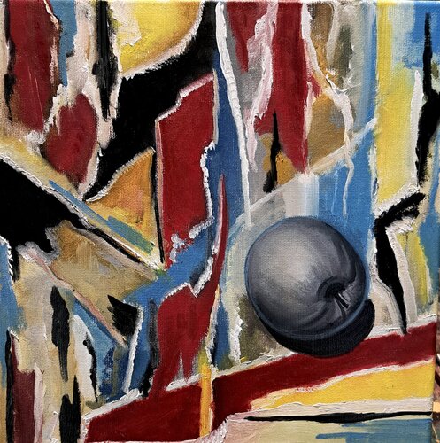 Dècollage con mela by Guido Caruso, Painting for Sale on Singulart