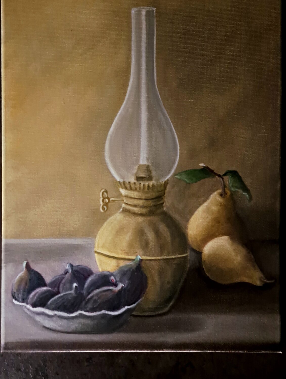 Lume ad olio con fichi neri Guido Caruso Originalgemälde zu verkaufen