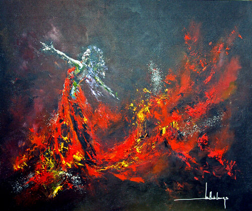 BAILE DE FUEGO van Jean-Claude Lannes, Schilderij te koop op Singulart