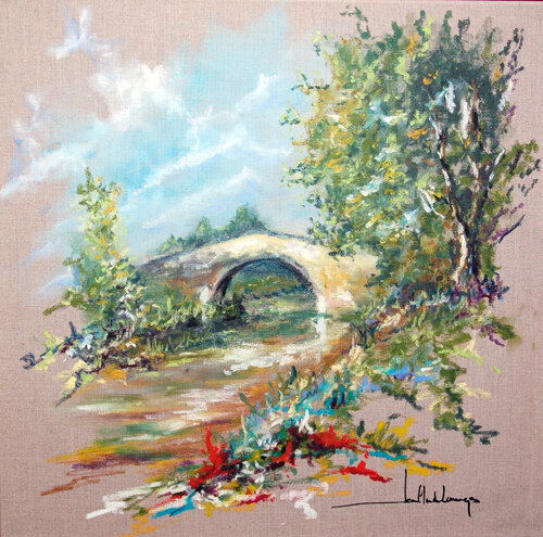 CANAL DU MIDI - LE PONT van Jean-Claude Lannes, Schilderij te koop op Singulart