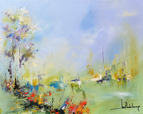 AUBE AU LAC van Jean-Claude Lannes, Schilderij te koop op Singulart