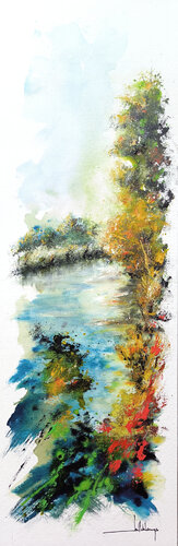 AU BOUT DU CHEMIN DE HALAGE van Jean-Claude Lannes, Schilderij te koop op Singulart